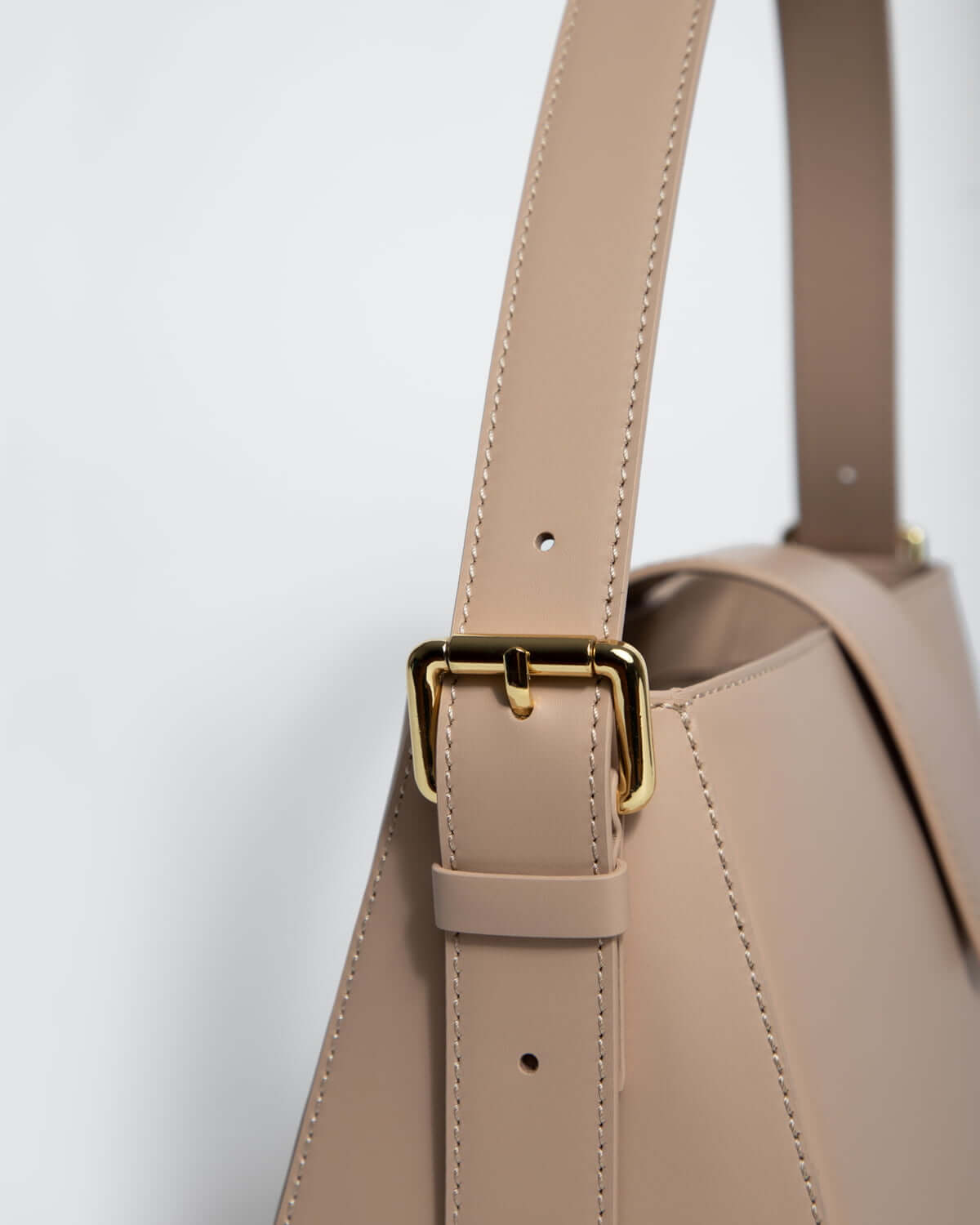 "BELONA light beige hobo bag lifestyle shot - premium leather handbag designer purse American luxury brand EVEN"
