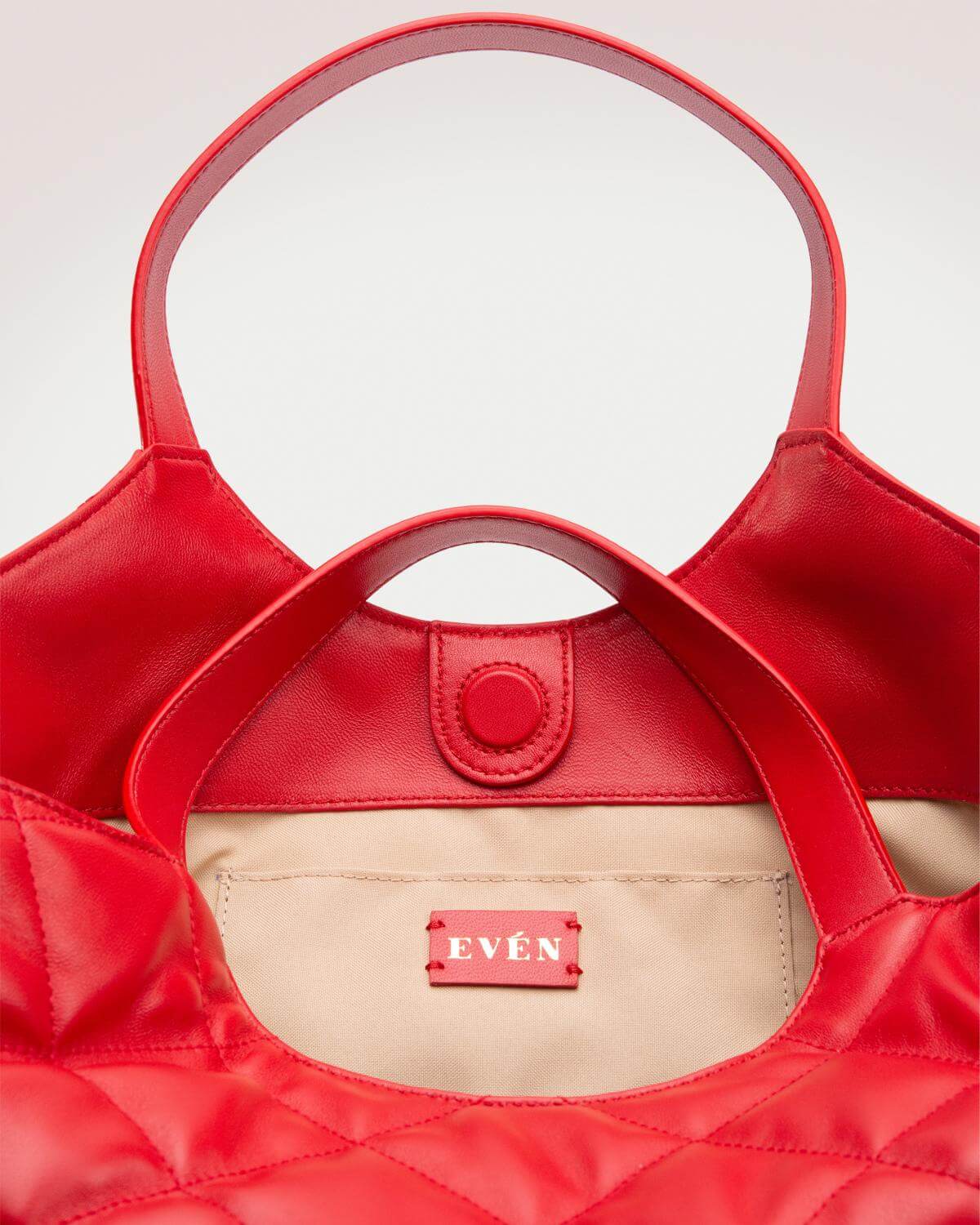 Anne large shopper tote in red lamb leather by EVEN online.