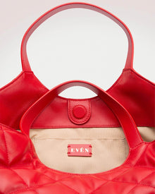Anne large shopper tote in red lamb leather by EVEN online.