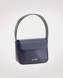 Luisa mini bag in dark blue grain leather by EVEN brand.