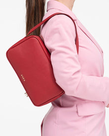 Rhea messenger bag in red leather by even-online.
