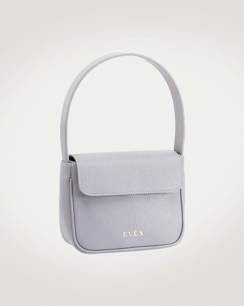 Luisa mini bag in grey color in grain leather handcrafted by even-online.