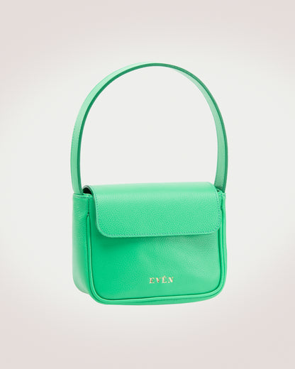 Luisa mini bag in green by Even brand is handcrafted from the finest calfskin leather.