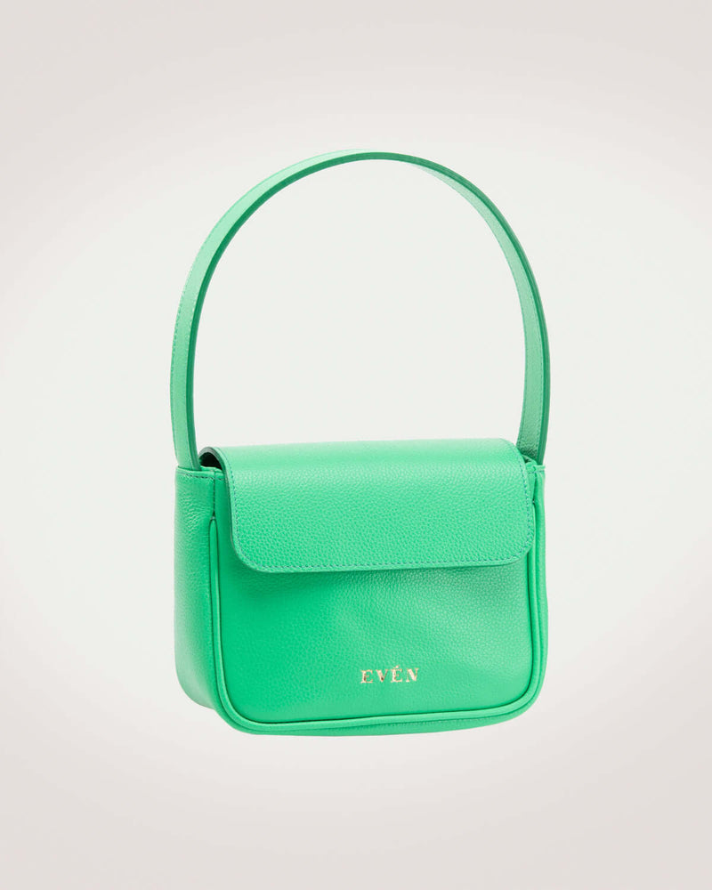Luisa mini bag in green leather by Even brand.