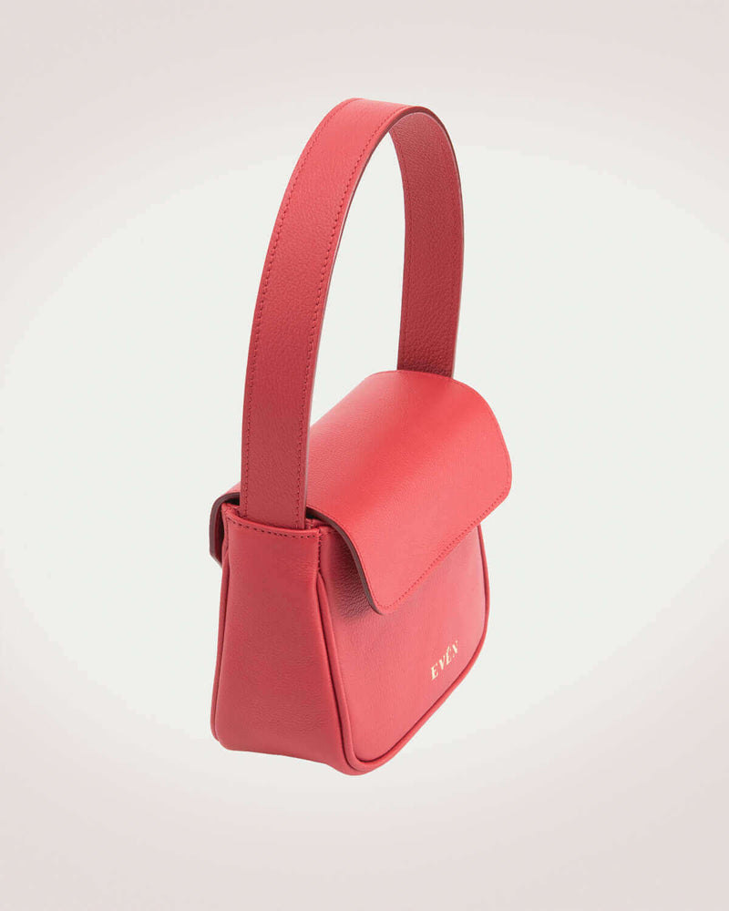 Luisa mini bag in red leather by EVEN brand.