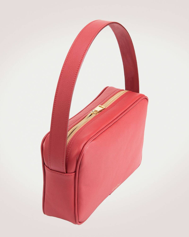 Rhea messenger in red leather by even online.