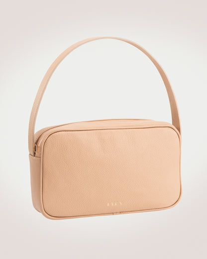 Rhea light beige handbag calfskin leather crafted by EVEN brand.