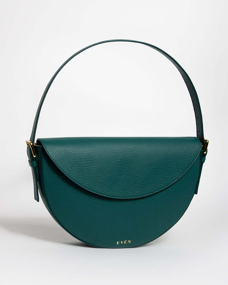 gaia mini handbag in green grain leather by even online