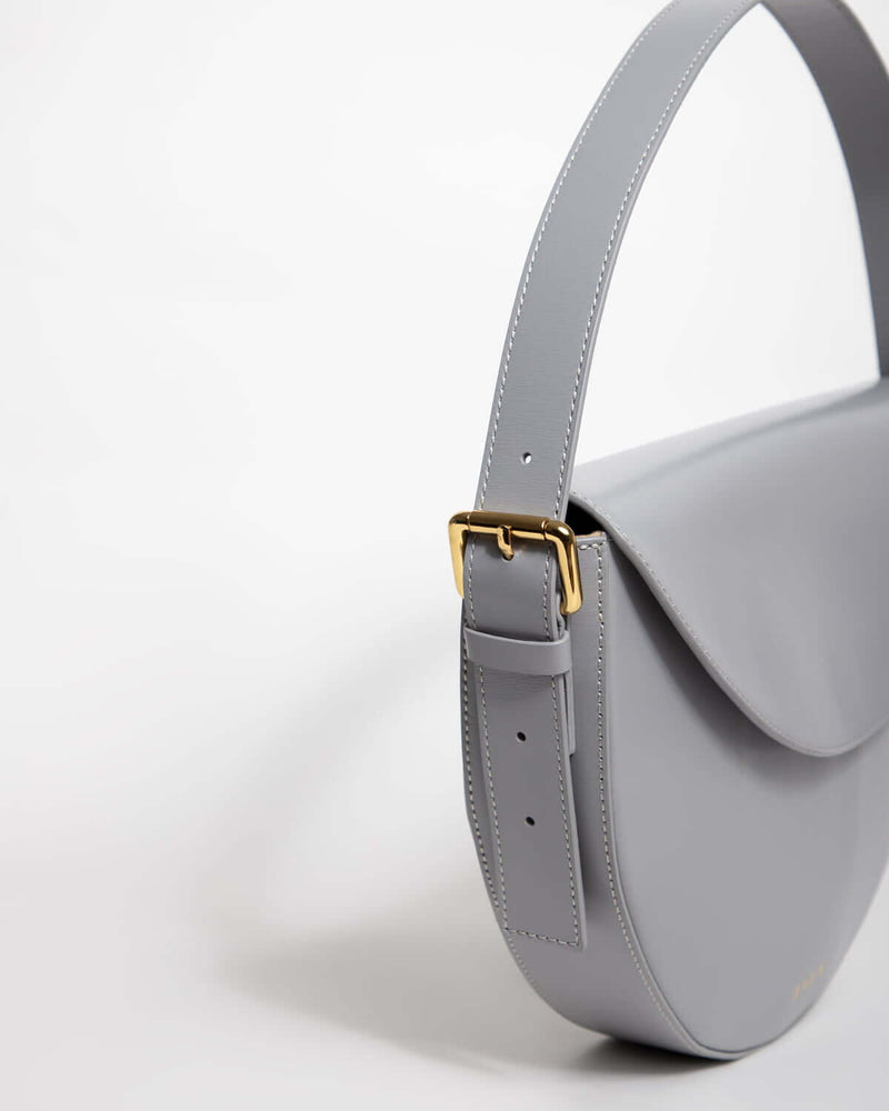 gaia mini bag in grey leather by even online