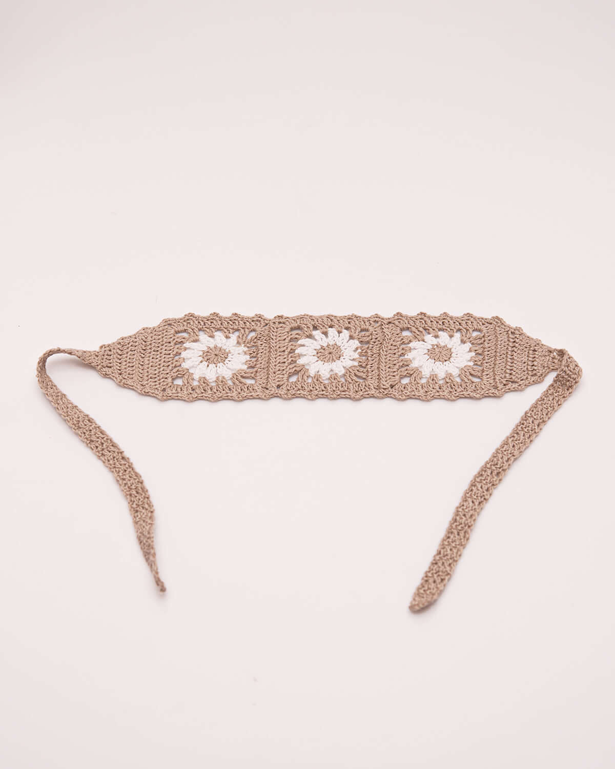 Loretta - Hand-Crocheted 100% Cotton Lace Headband (Floral)