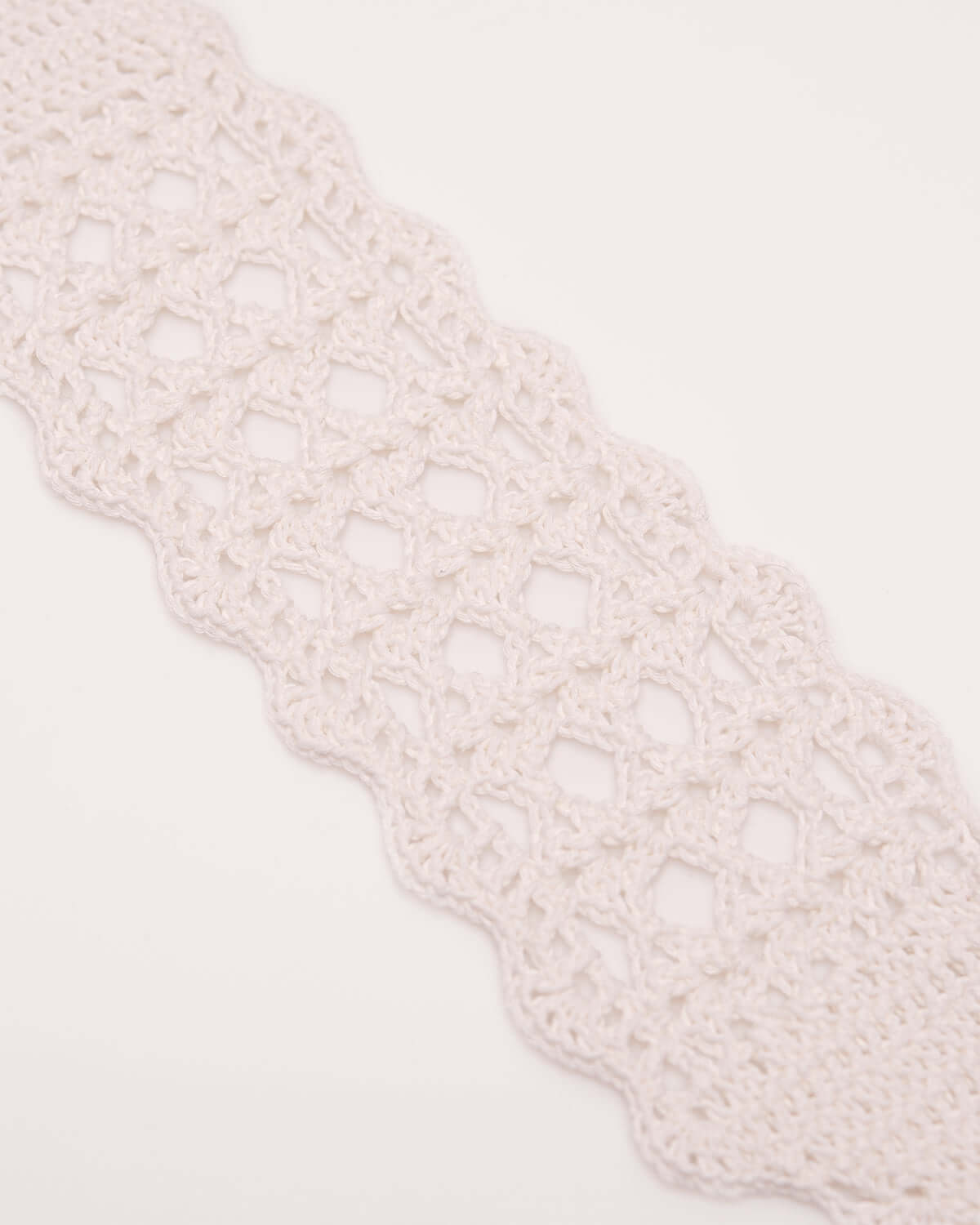 Loretta - Hand-Crocheted 100% Cotton Lace Headband (White)