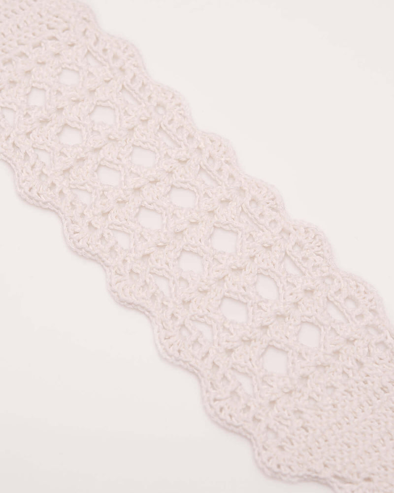 Loretta - Hand-Crocheted 100% Cotton Lace Headband (White)