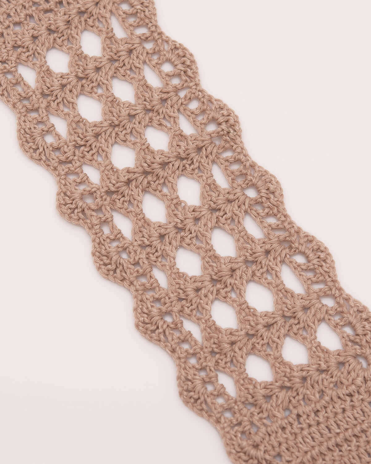 Loretta - Hand-Crocheted 100% Cotton Lace Headband (Beige)