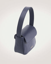 Side shot of Luisa mini bag in ark blue leather by even-online