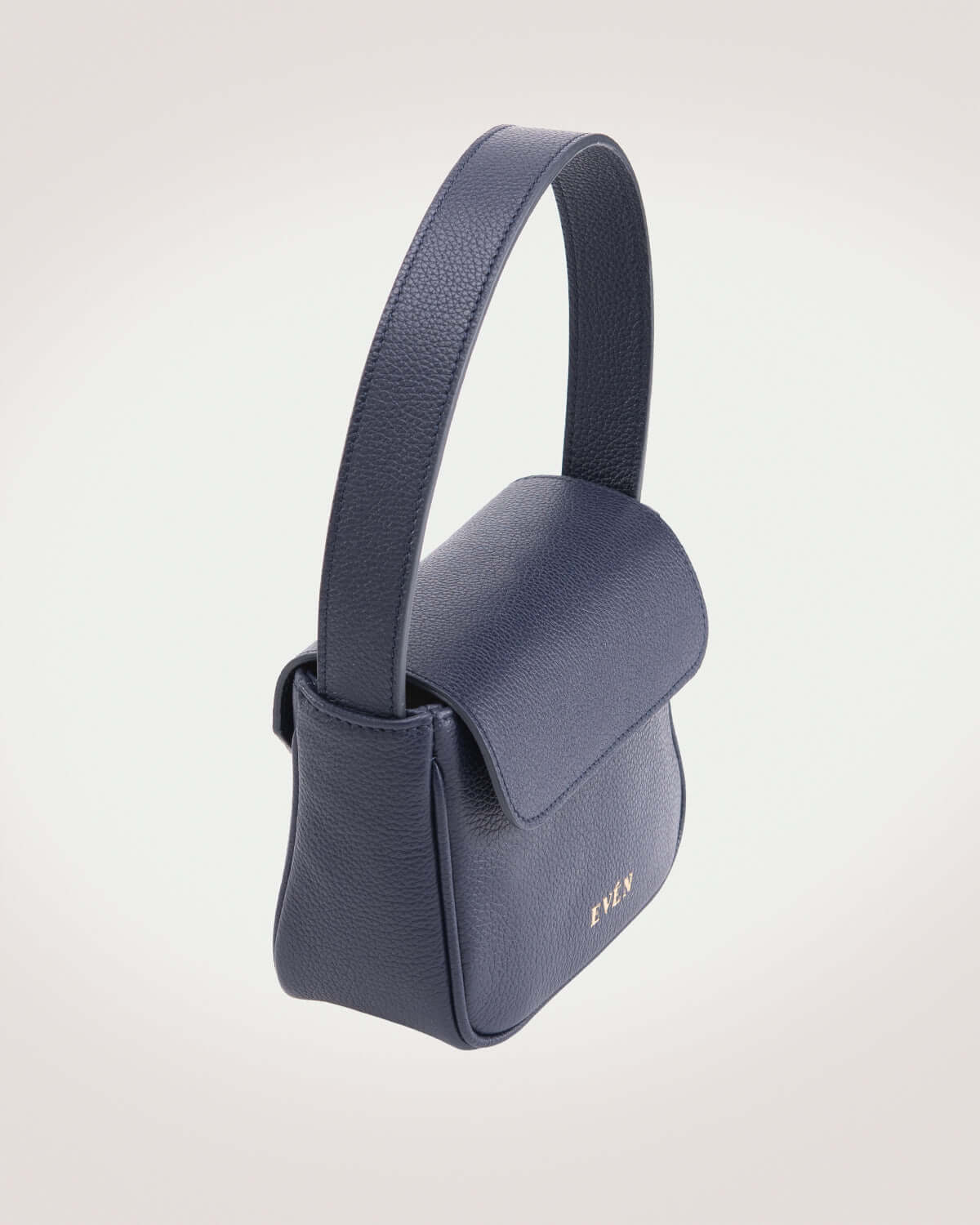 Luisa mini bag in dark blue grain leather by EVEN brand.