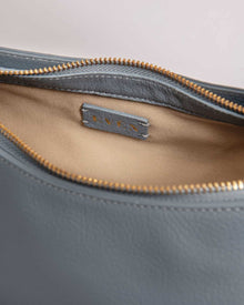 Monna Mini Tote Bag in grey genuine leather with gold-tone zipper – luxury designer handbag