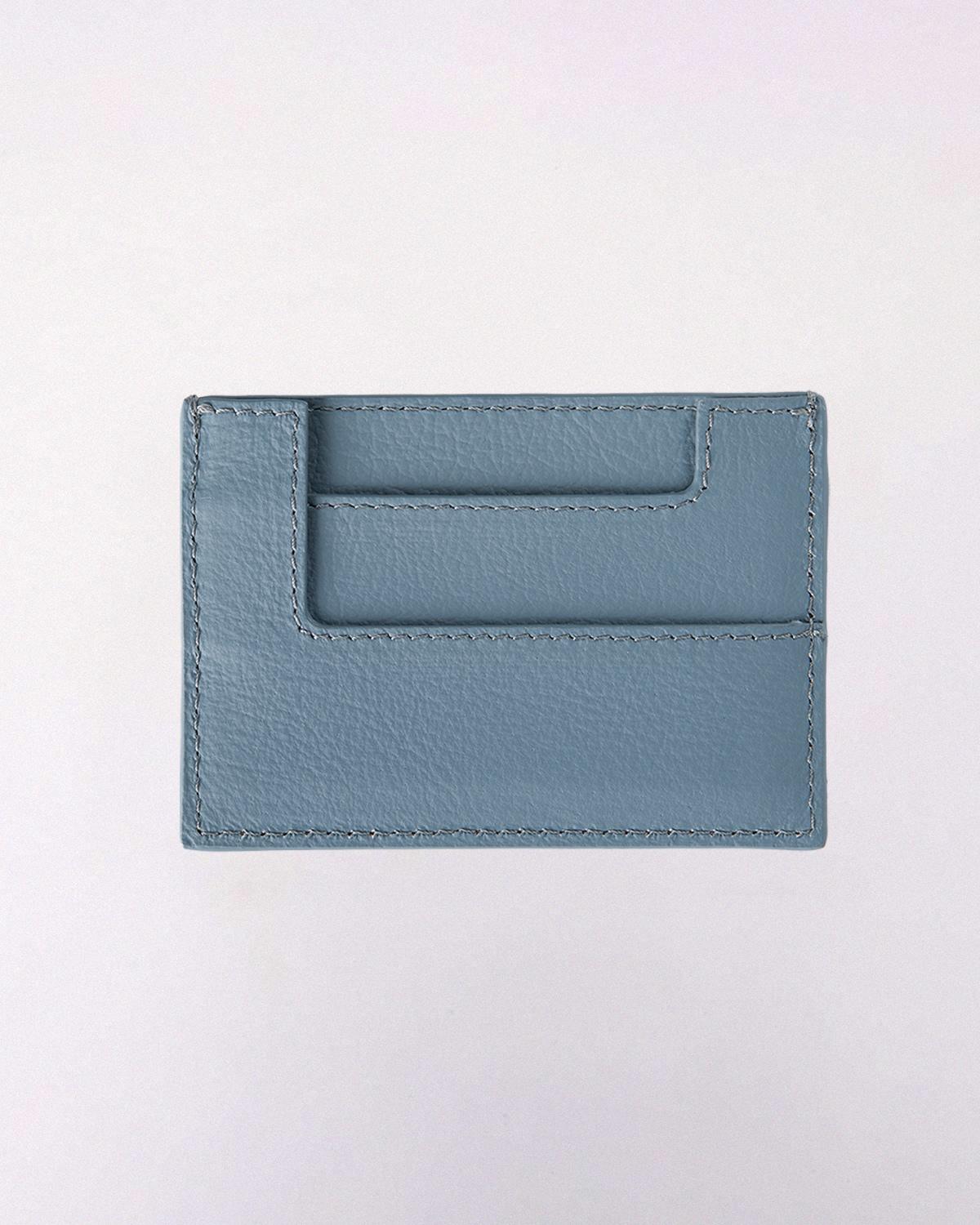 Muzi cardholder in grey calfskin leather made by EVEN brand.