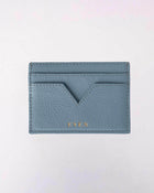 Muzi cardholder in grey color calfskin leather crafted by even online