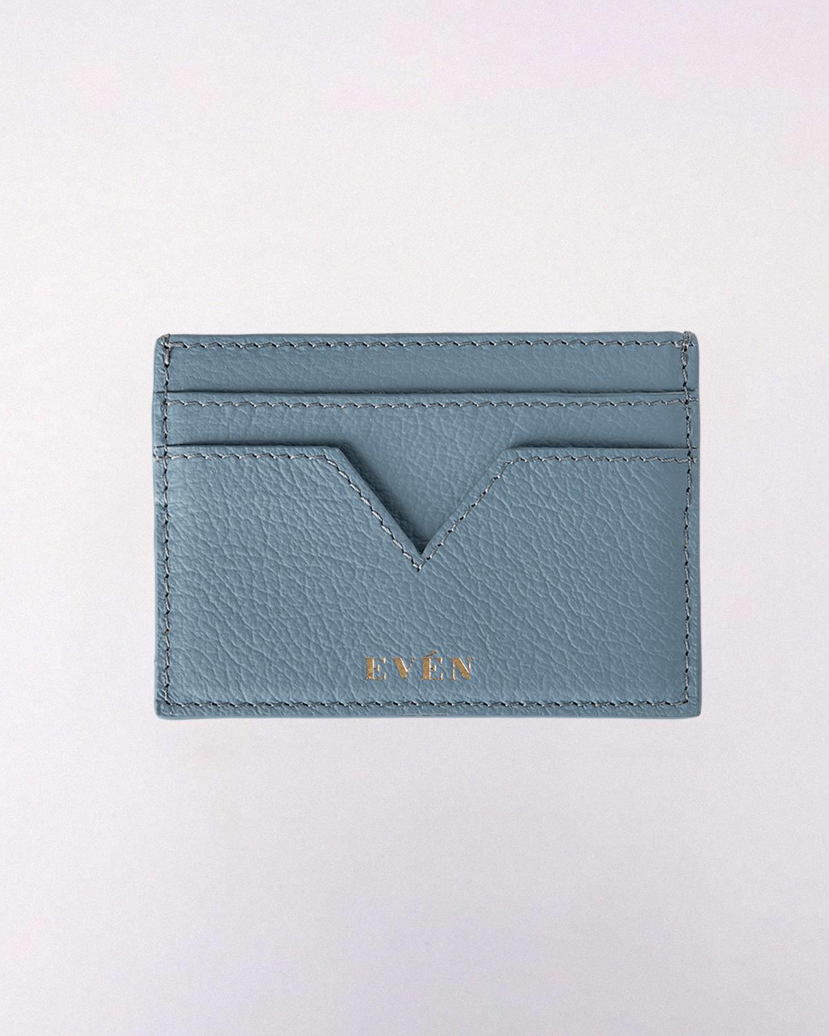 Muzi cardholder in grey color calfskin leather crafted by EVEN brand.