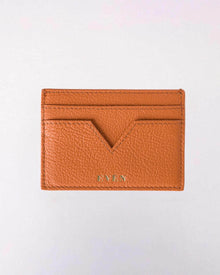 Muzi orange cardholder calfskin leather crafted by even online