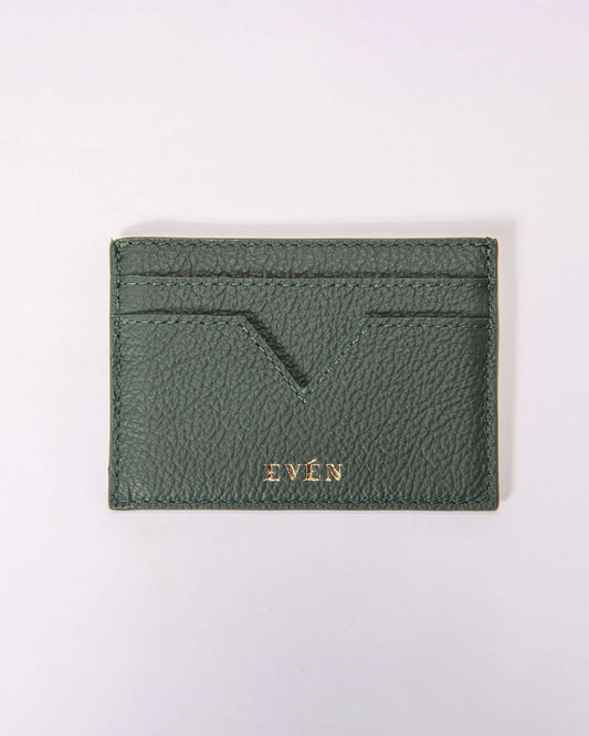 Muzi petrol cardholder calfskin leather by EVEN brand.