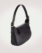 ULLA Baguette Bag in black, featuring luxurious calf leather, sleek design, and gold hardware, perfect for modern sophistication.
