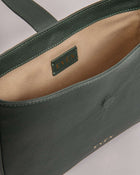 VALENTA dark green calfskin leather handbag - artisan crafted mini bag
