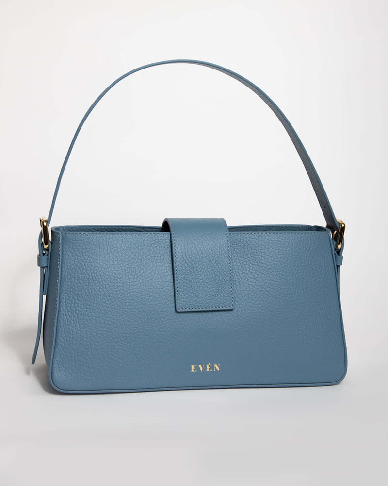 BELONA Hobo Bag by Even-online in blue calfskin leather, featuring adjustable strap and stylish design.