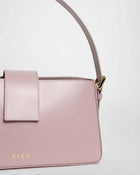 "BELONA light pink hobo bag shoulder strap detail - luxury leather handbag designer purse American brand EVEN"