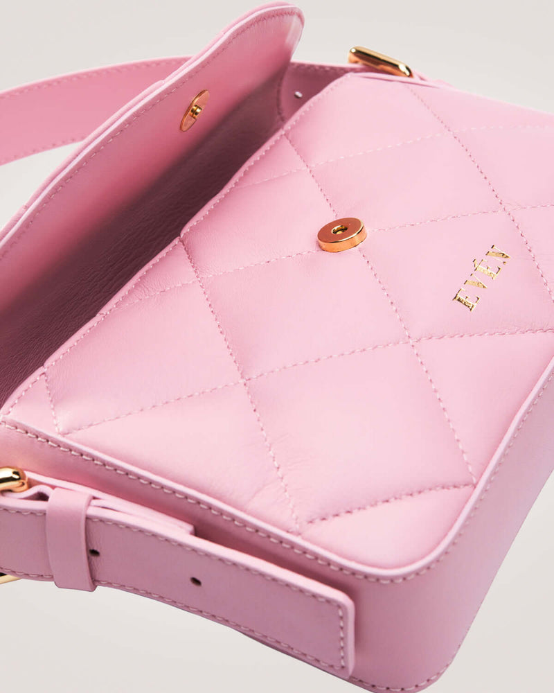 Kate mini baguette bag in soft pink lamb leather by even online