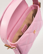 Kate baguette mini bag in pink leather with magnetic closure by even online