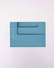 Back image of MUZI Cardholder in light blue leather by even-online.