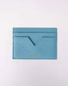 muzi cardholder light blue calfskin leather crafted by even online